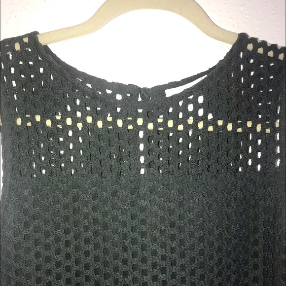 H&M dark green mesh eyelet dress - Picture 2 of 4
